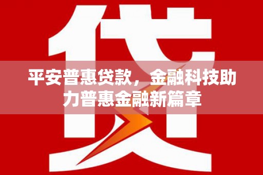 巴里坤平安普惠贷款，金融科技助力普惠金融新篇章