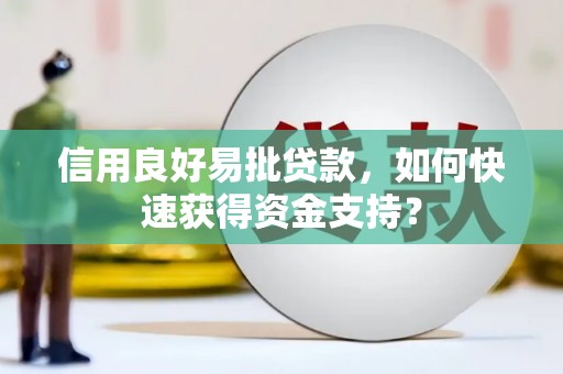 巴里坤信用良好易批贷款，如何快速获得资金支持？