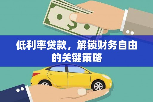 巴里坤低利率贷款，解锁财务自由的关键策略