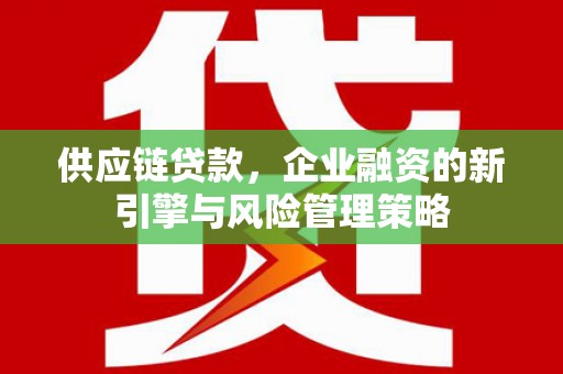 巴里坤供应链贷款，企业融资的新引擎与风险管理策略