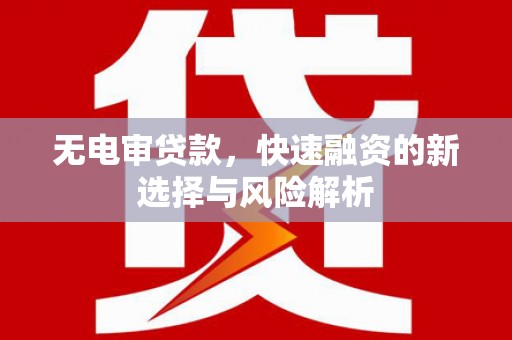 巴里坤无电审贷款，快速融资的新选择与风险解析