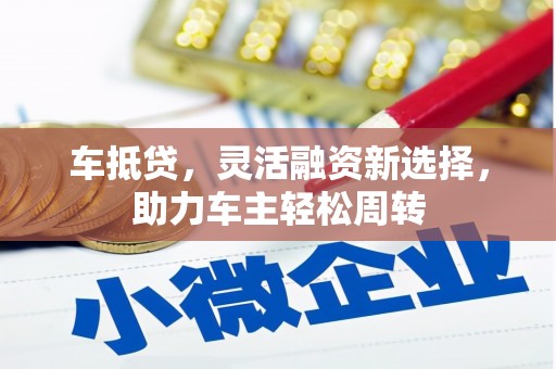 巴里坤车抵贷，灵活融资新选择，助力车主轻松周转