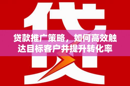 巴里坤贷款推广策略，如何高效触达目标客户并提升转化率