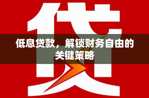 巴里坤低息贷款，解锁财务自由的关键策略