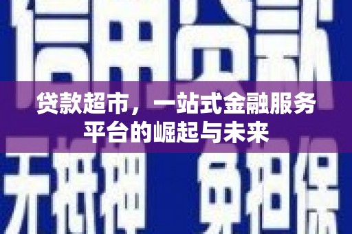 巴里坤贷款超市，一站式金融服务平台的崛起与未来